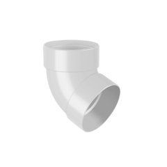 Отвод трубы двухмуфтовый 67&deg; D75 белый RAL 9003 RainWay