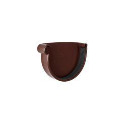 Заглушка желоба левая D130 коричневая RainWay RAL 8017