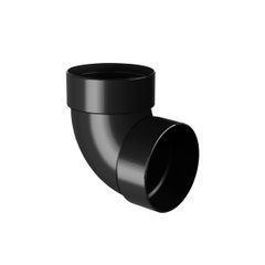 Отвод трубы двухмуфтовый 87&deg; D75 графитовый RAL 7024 RainWay