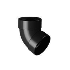 Отвод трубы двухмуфтовый 67&deg; D75 графитовый RAL 7024 RainWay